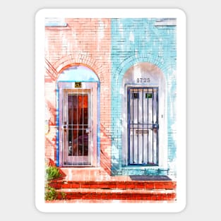 Twin Townhouse Doors Vintage In Washington Sticker